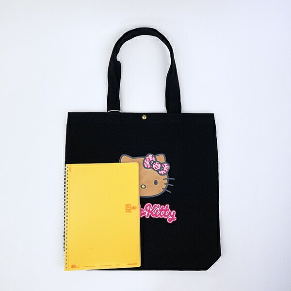 サンリオ 日焼け キティ 刺繍ワッペン帆布トートバッグ Sanrio