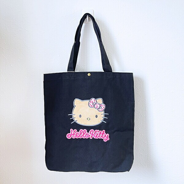 サンリオ 日焼け キティ 刺繍ワッペン帆布トートバッグ Sanrio