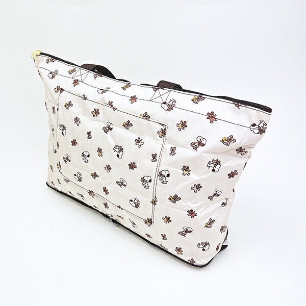 スヌーピー &ベア 折りたたみトートバッグ ベージュ SNOOPY