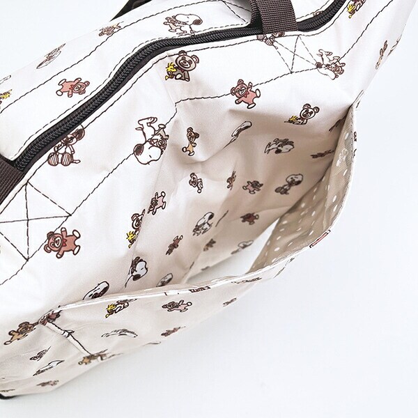 スヌーピー &ベア 折りたたみトートバッグ ベージュ SNOOPY