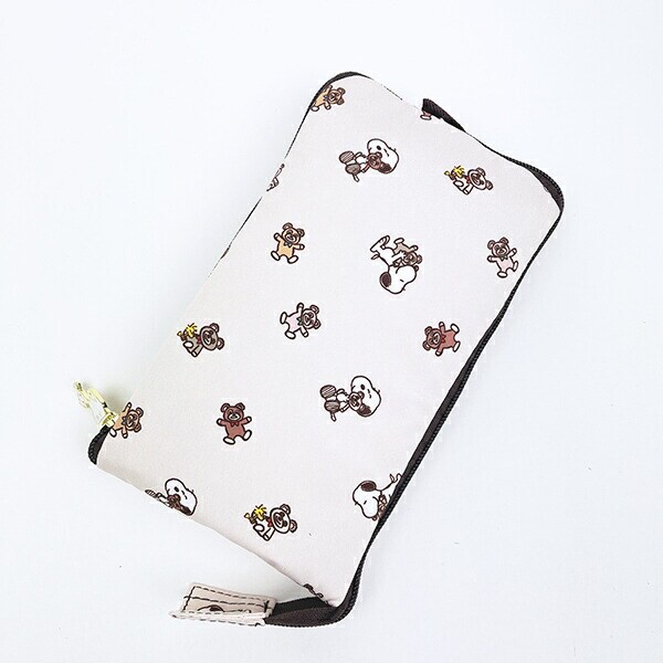 スヌーピー &ベア 折りたたみトートバッグ ベージュ SNOOPY