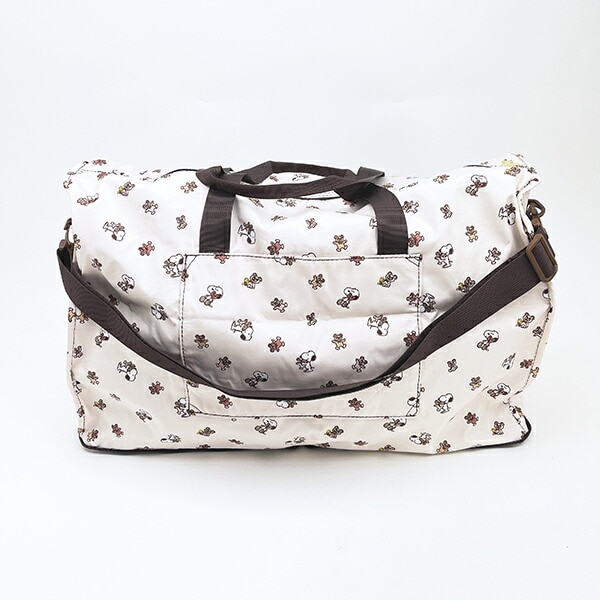 スヌーピー &ベア 折りたたみボストンバッグ(L) ベージュ トラベル SNOOPY