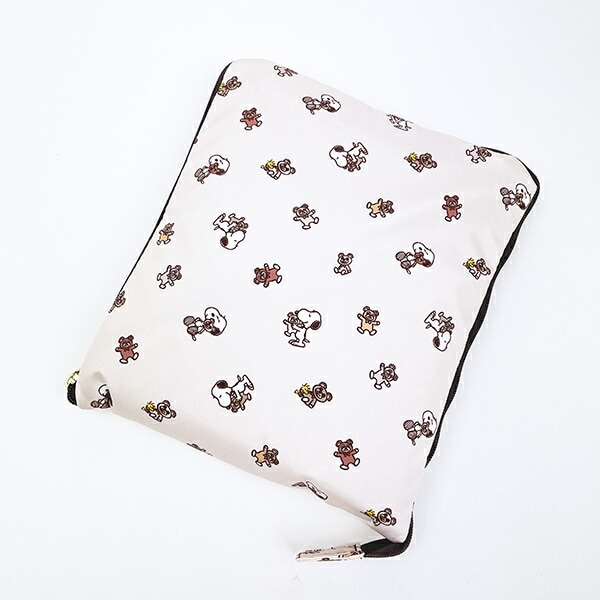 スヌーピー &ベア 折りたたみボストンバッグ(L) ベージュ トラベル SNOOPY