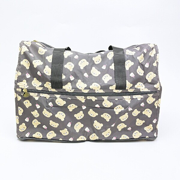 リラックマ 折りたたみボストンバッグ(M) ブラウン