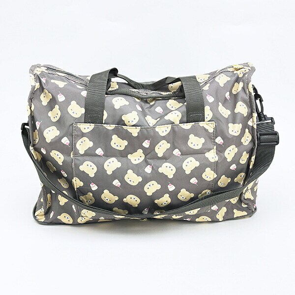 リラックマ 折りたたみボストンバッグ(M) ブラウン