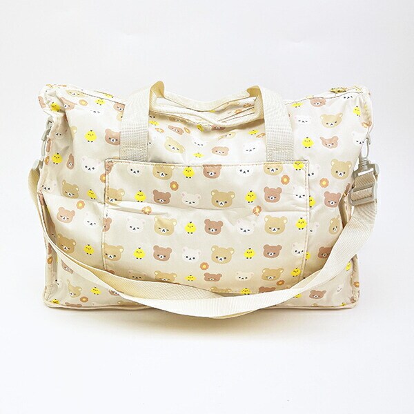 リラックマ コリラックマ 集合 折りたたみボストンバッグ(M) ベージュ