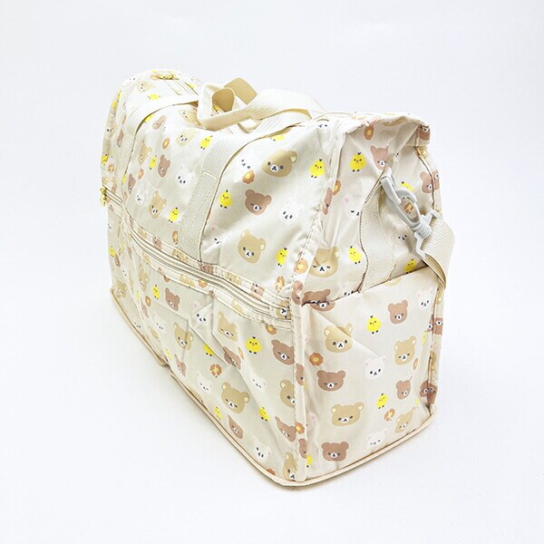 リラックマ コリラックマ 集合 折りたたみボストンバッグ(M) ベージュ