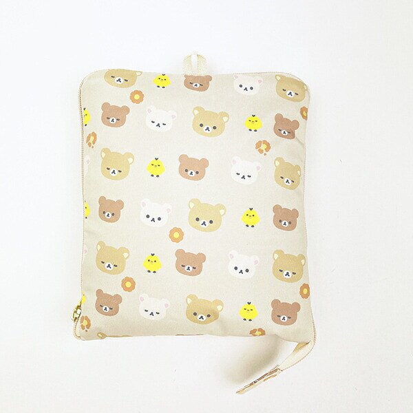 リラックマ コリラックマ 集合 折りたたみボストンバッグ(M) ベージュ