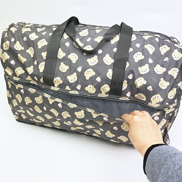 リラックマ 折りたたみボストンバッグ(L) ブラウン トラベル