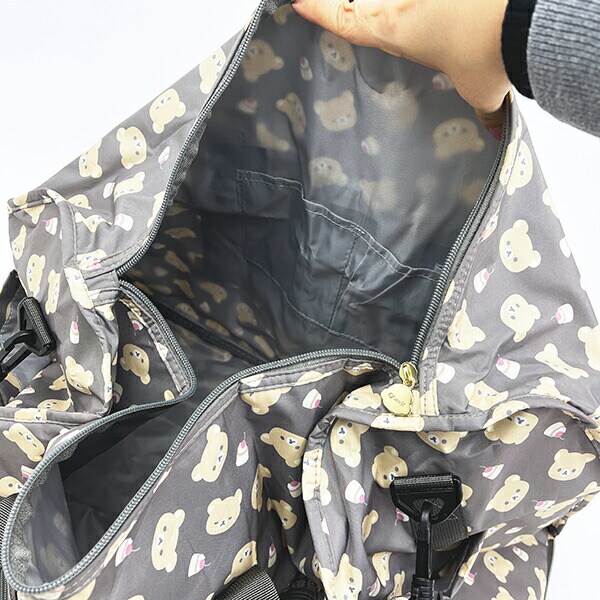 リラックマ 折りたたみボストンバッグ(L) ブラウン トラベル