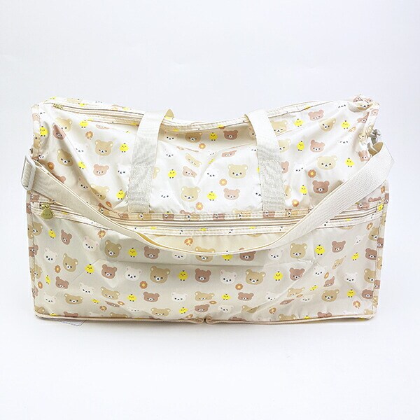 リラックマ コリラックマ 集合 折りたたみボストンバッグ(L) ベージュ トラベル