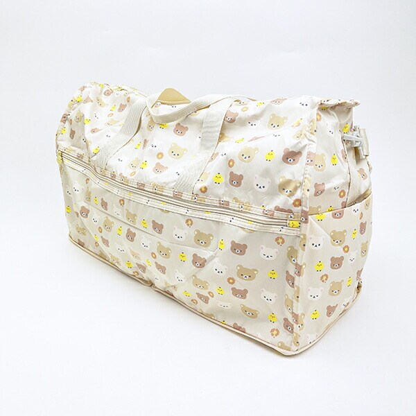 リラックマ コリラックマ 集合 折りたたみボストンバッグ(L) ベージュ トラベル