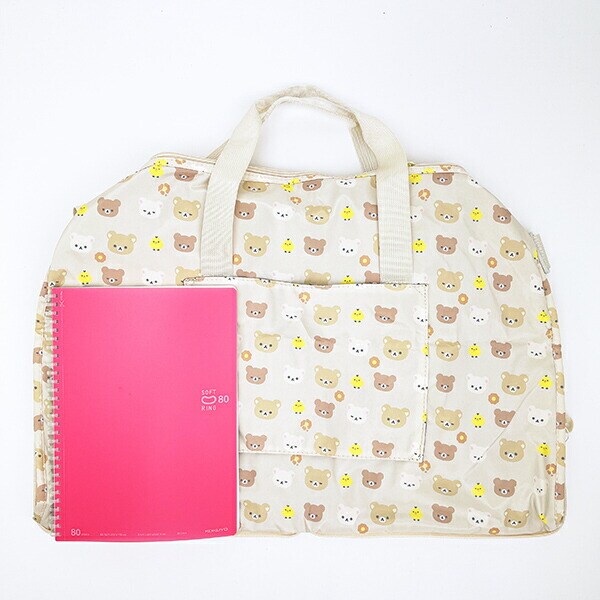 リラックマ コリラックマ 集合 折りたたみボストンバッグ(L) ベージュ トラベル