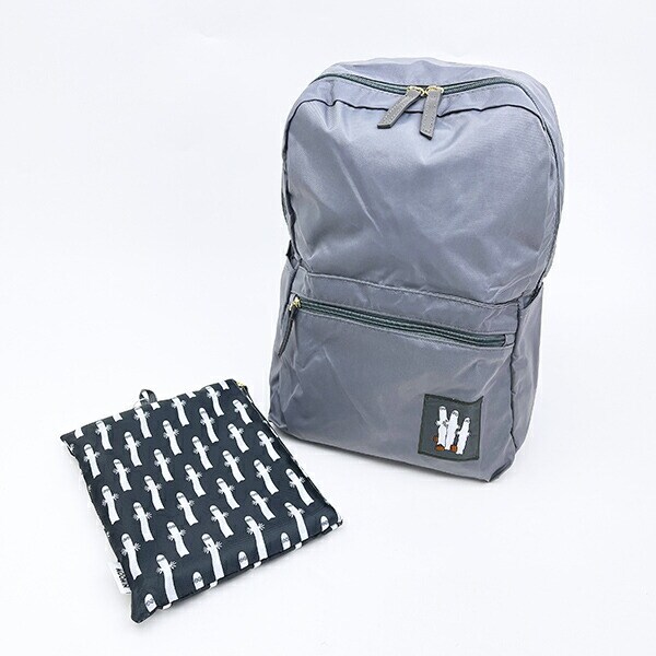 ムーミン ニョロニョロ 折りたたみリュック グレー バッグ MOOMIN