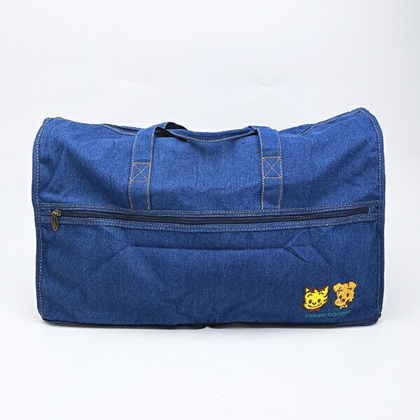オサムグッズ キャットとドッグ 折りたたみボストンバッグ(L) デニム トラベル OSAMUGOODS