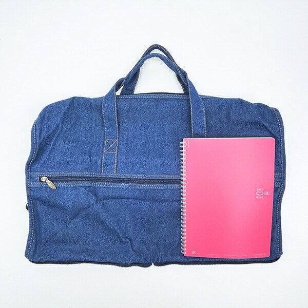 オサムグッズ キャットとドッグ 折りたたみボストンバッグ(L) デニム トラベル OSAMUGOODS