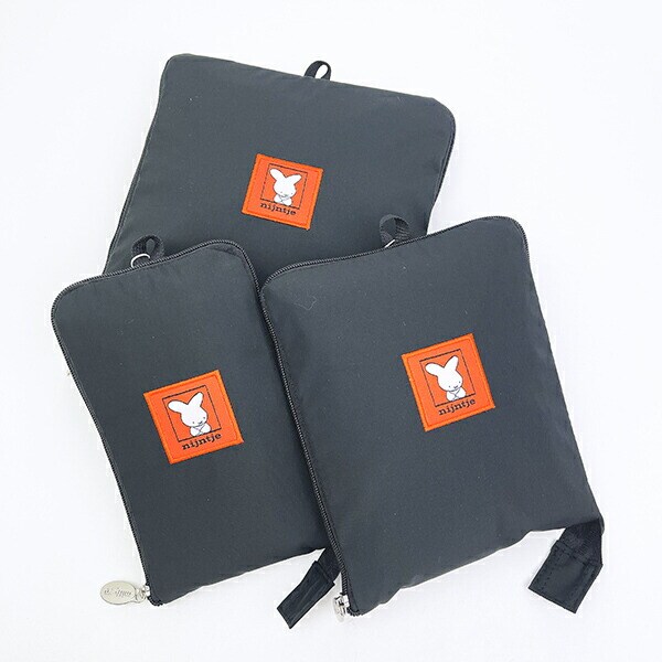 ミッフィー miffy 折りたたみボストンバッグ(M) ブラック