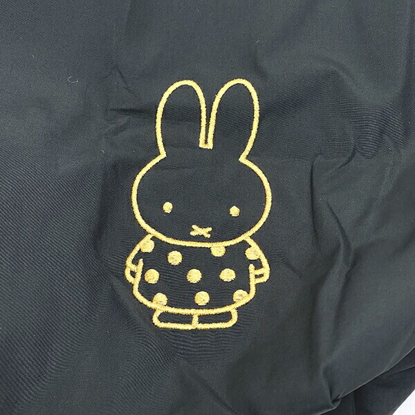ミッフィー miffy 70th 折りたたみエコバッグ(M) ゴールド＆ブラック