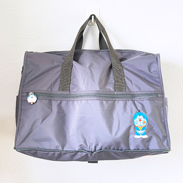 ドラえもん 折りたたみボストンバッグ (M) グレー