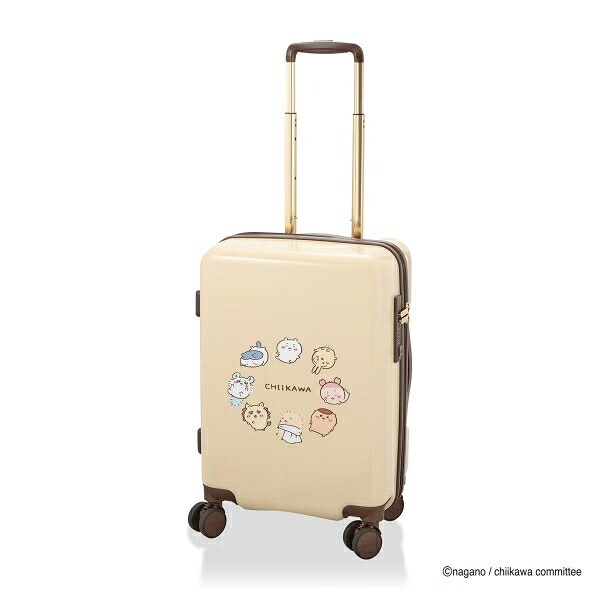 ちいかわ ジッパータイプ スーツケース  ( ベージュサークル)  Sサイズ