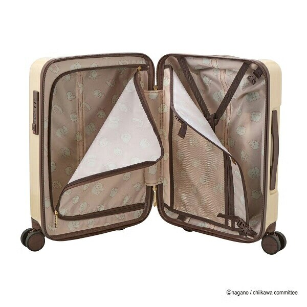 ちいかわ ジッパータイプ スーツケース  ( ベージュサークル)  Sサイズ