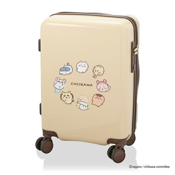 ちいかわ ジッパータイプ スーツケース  ( ベージュサークル)  Sサイズ