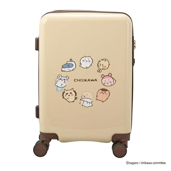 ちいかわ ジッパータイプ スーツケース  ( ベージュサークル)  Sサイズ