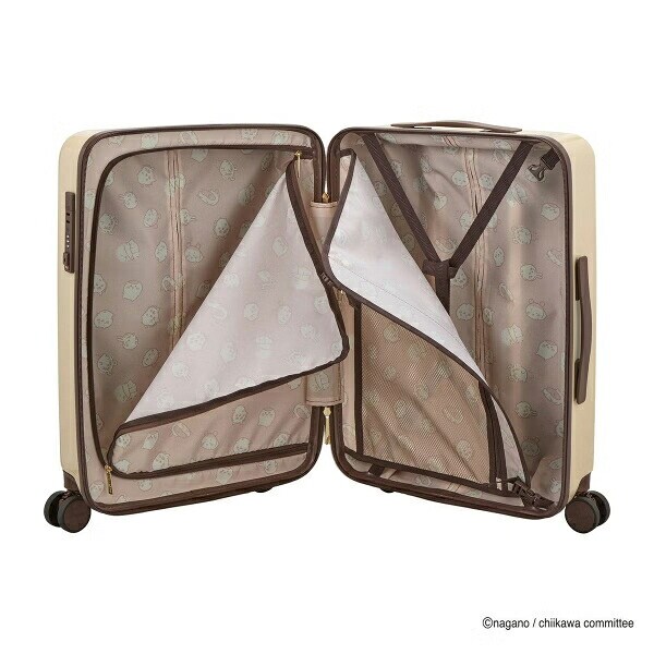 ちいかわ ジッパータイプ スーツケース  ( ベージュサークル)  Mサイズ