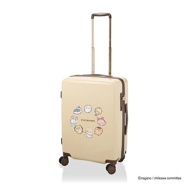 ちいかわ ジッパータイプ スーツケース  ( ベージュサークル)  Mサイズ