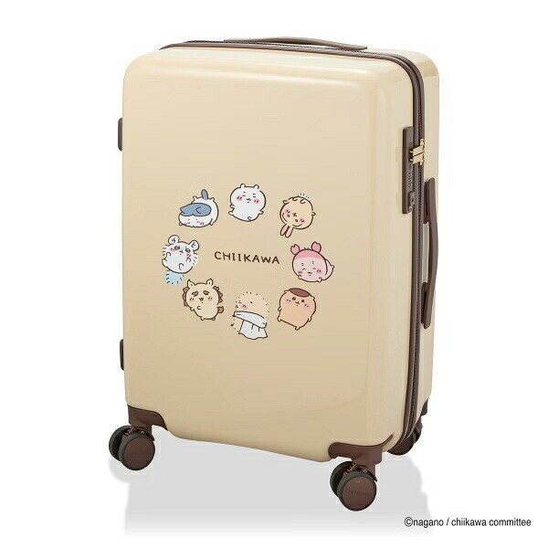 ちいかわ ジッパータイプ スーツケース  ( ベージュサークル)  Mサイズ