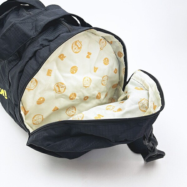 ドラえもん 折りたたみロールボストンバッグ ブラック