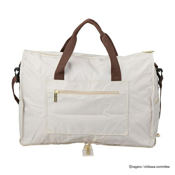 ちいかわ 折りたたみボストンバッグ  ( ベージュサークル)  Mサイズ