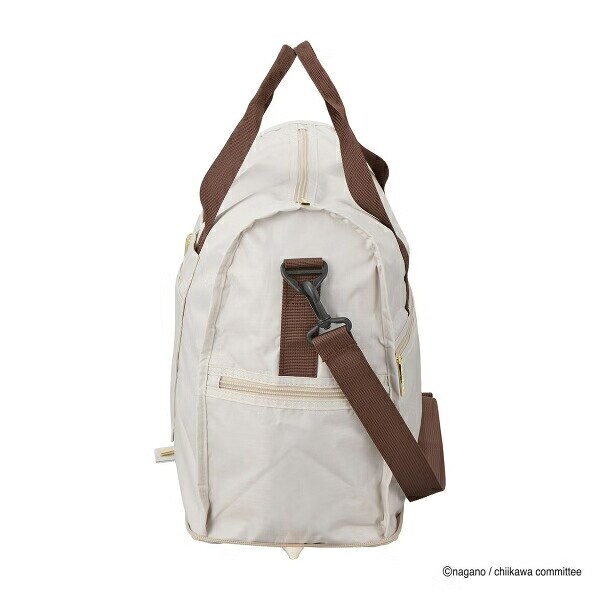 ちいかわ 折りたたみボストンバッグ  ( ベージュサークル)  Mサイズ