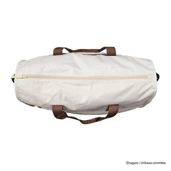 ちいかわ 折りたたみボストンバッグ  ( ベージュサークル)  Mサイズ