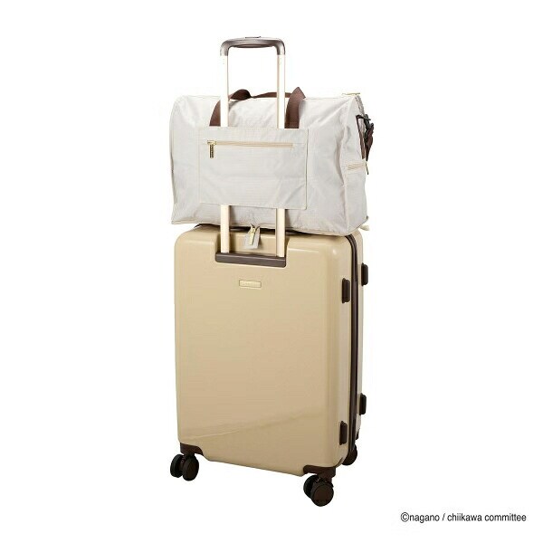 ちいかわ 折りたたみボストンバッグ  ( ベージュサークル)  Mサイズ