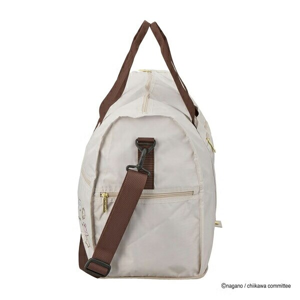 ちいかわ 折りたたみボストンバッグ  ( ベージュサークル)  Lサイズ