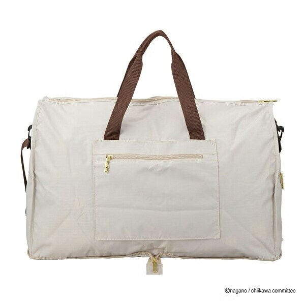 ちいかわ 折りたたみボストンバッグ  ( ベージュサークル)  Lサイズ