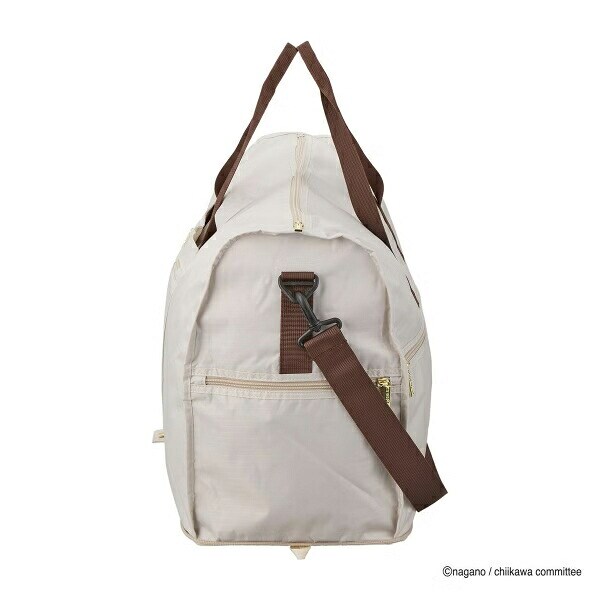 ちいかわ 折りたたみボストンバッグ  ( ベージュサークル)  Lサイズ