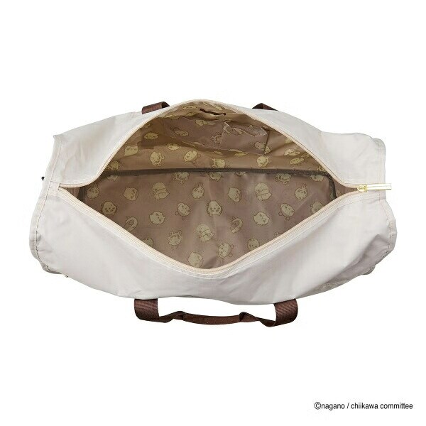 ちいかわ 折りたたみボストンバッグ  ( ベージュサークル)  Lサイズ