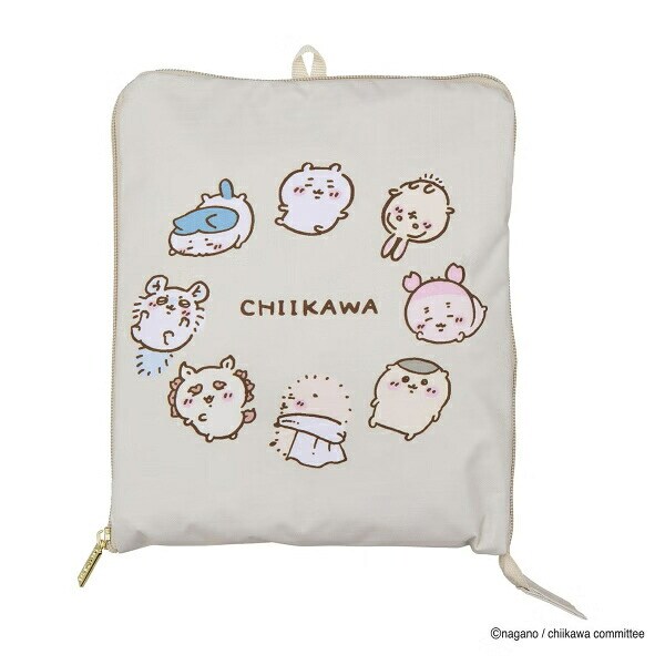 ちいかわ 折りたたみボストンバッグ  ( ベージュサークル)  Lサイズ