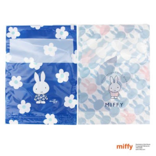 ミッフィー miffy 圧縮袋　フラワー トラベル ブルー  日本製