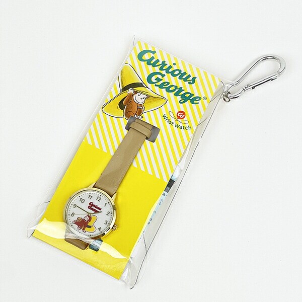 おさるのジョージ ベーシックレザーウォッチ ベージュ 時計