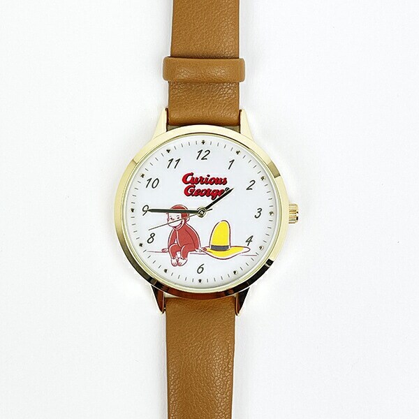 おさるのジョージ ベーシックレザーウォッチ ブラウン 時計
