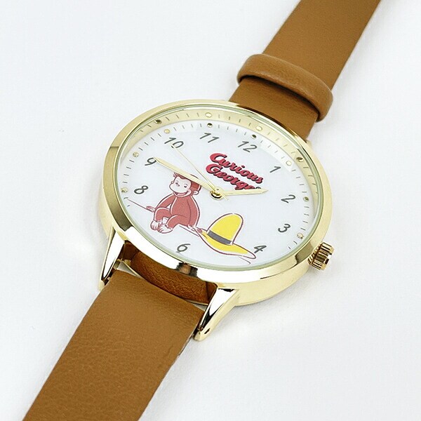 おさるのジョージ ベーシックレザーウォッチ ブラウン 時計