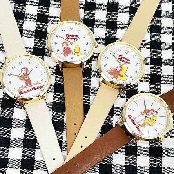 おさるのジョージ ベーシックレザーウォッチ ブラウン 時計