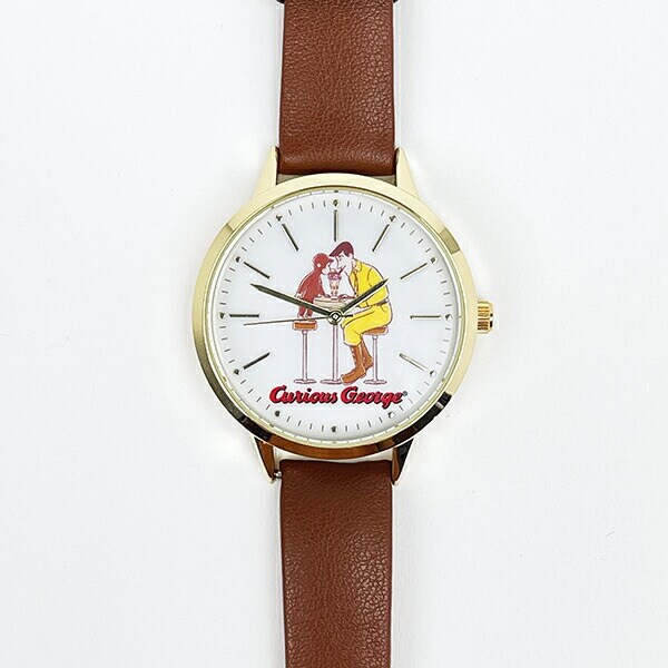 おさるのジョージ ベーシックレザーウォッチ ダークブラウン 時計