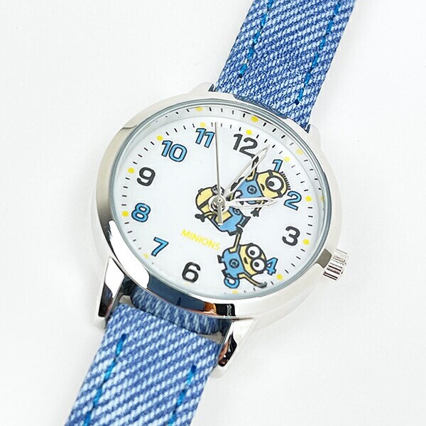 ミニオンズ デニムレザーウォッチ ライトブルー 時計