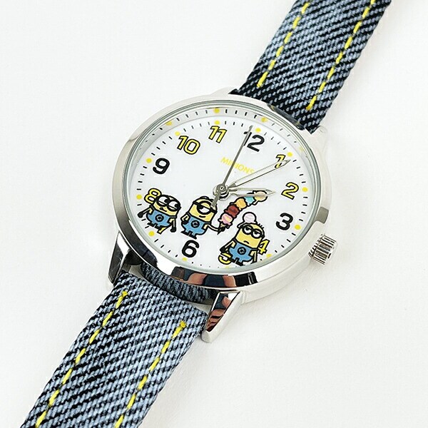ミニオンズ デニムレザーウォッチ ネイビー 時計