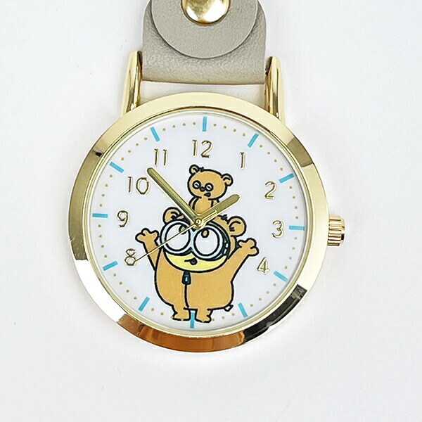 ミニオンズ レザーキーチェーンウォッチ グレー 時計