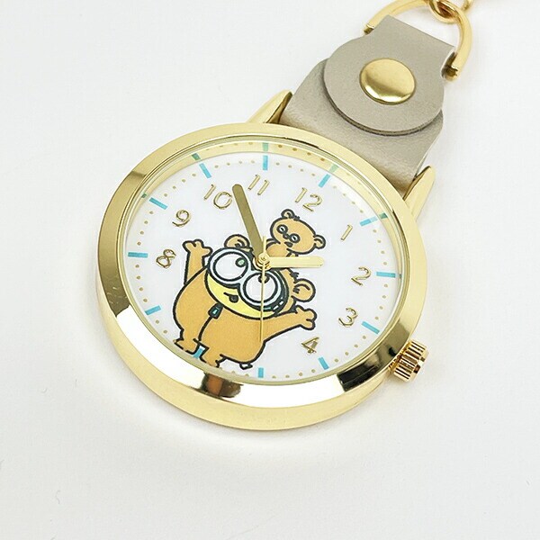 ミニオンズ レザーキーチェーンウォッチ グレー 時計